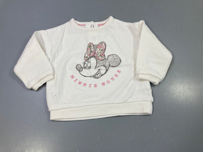 T-shirt m.l blanc texturé "Minnie Mouse", moins cher chez Petit Kiwi