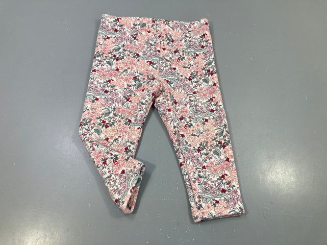 Pantalon  molleton blanc à fleurs, intérieur doux et chaud, moins cher chez Petit Kiwi