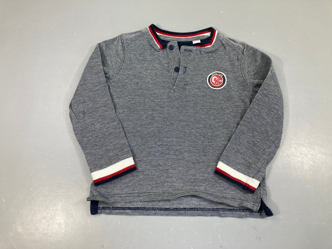 Polo ml gris chiné OK, moins cher chez Petit Kiwi