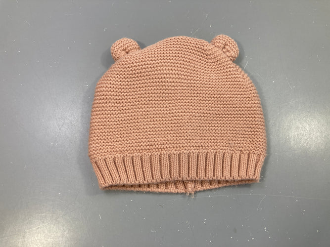 Bonnet tricot rose, doublé polar. Oreilles d'ours. 1-2a, moins cher chez Petit Kiwi