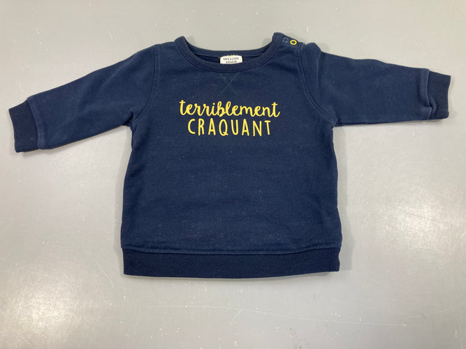 Sweat bleu marine Craquant, moins cher chez Petit Kiwi