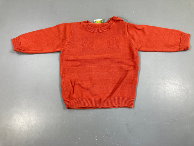 Pull orange étoiles, moins cher chez Petit Kiwi