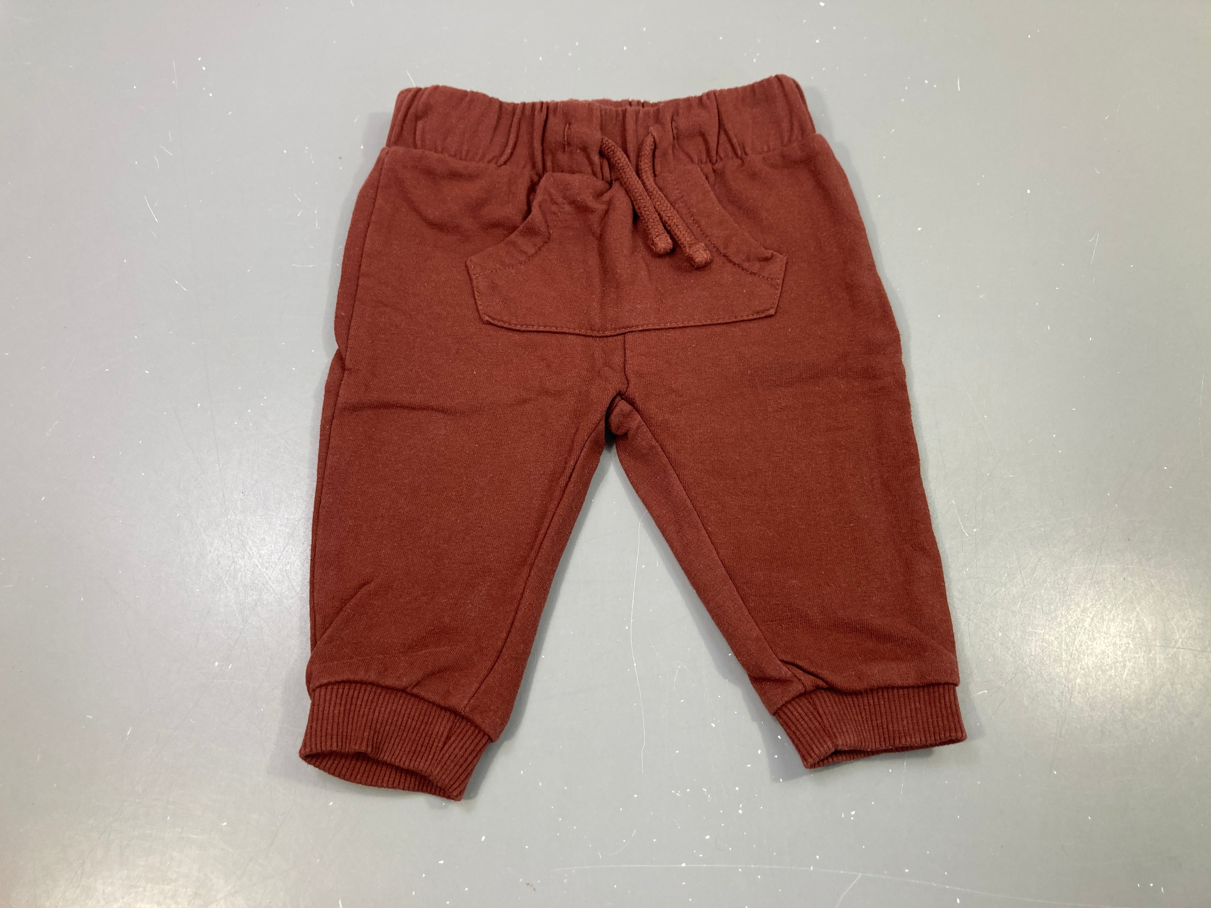 Pantalon molleton brun taille et chevilles élastiques