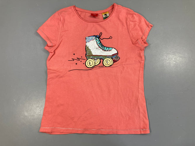 T-shirt m.c rose Rollers sequins, moins cher chez Petit Kiwi
