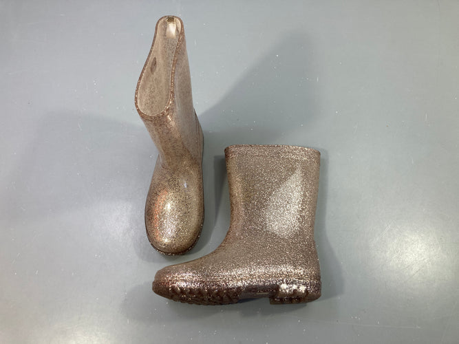 Bottes de pluie pailletées or, 30-31, moins cher chez Petit Kiwi