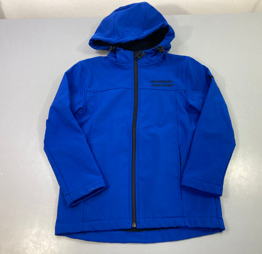 Veste capuche softshell bleu roi, Outerwear Adventures, moins cher chez Petit Kiwi