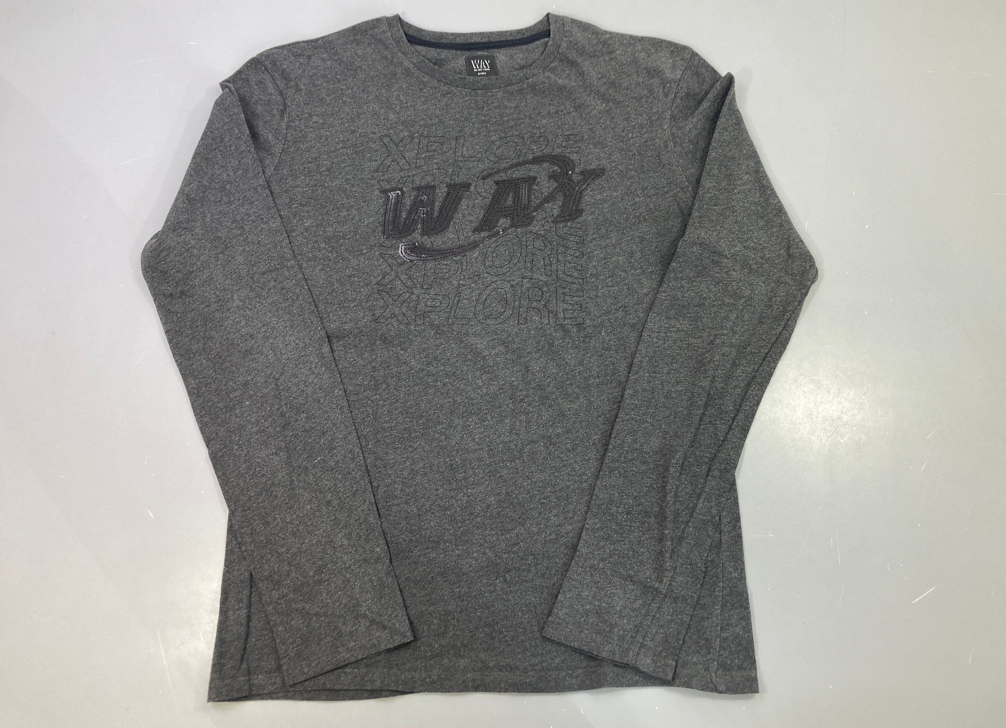 T-shirt m.l gris chiné imprimé sequins, WAY