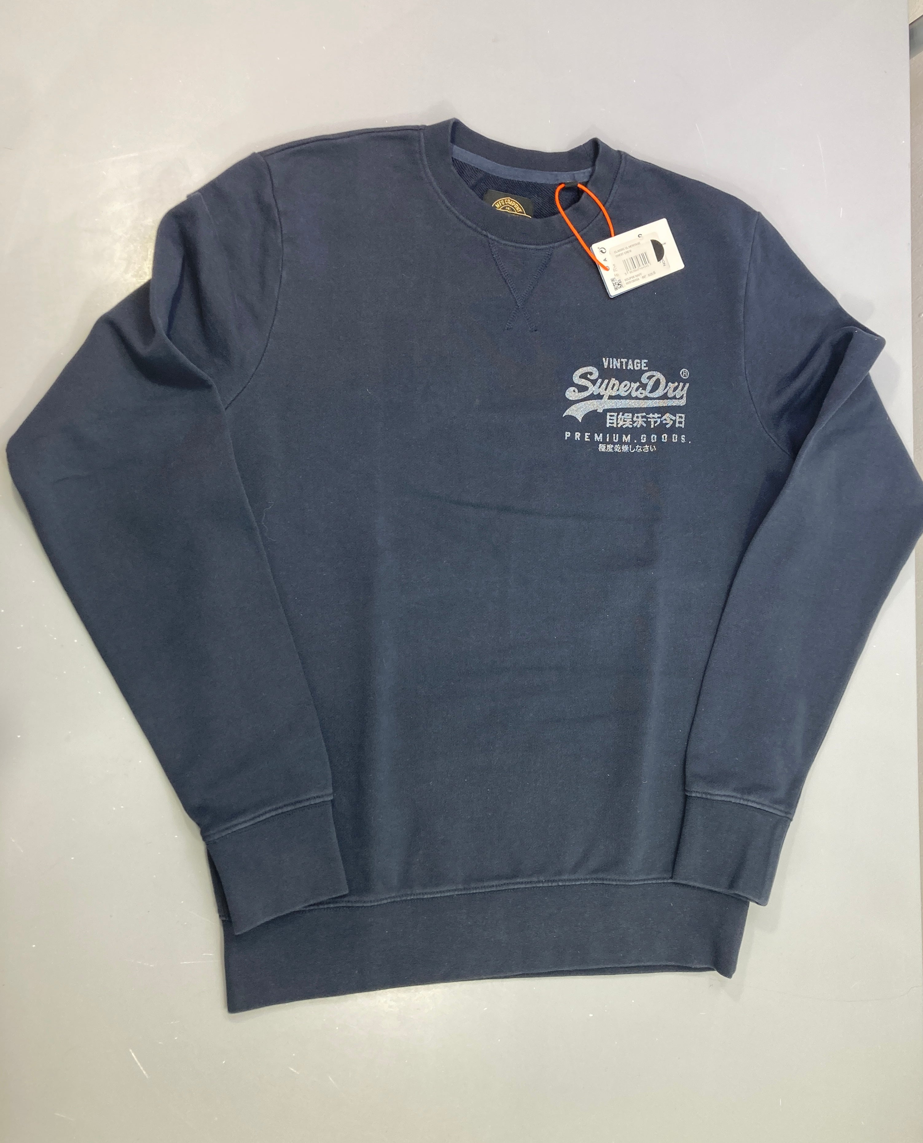 NEUF Sweat bleu marine brodé Premium Goods