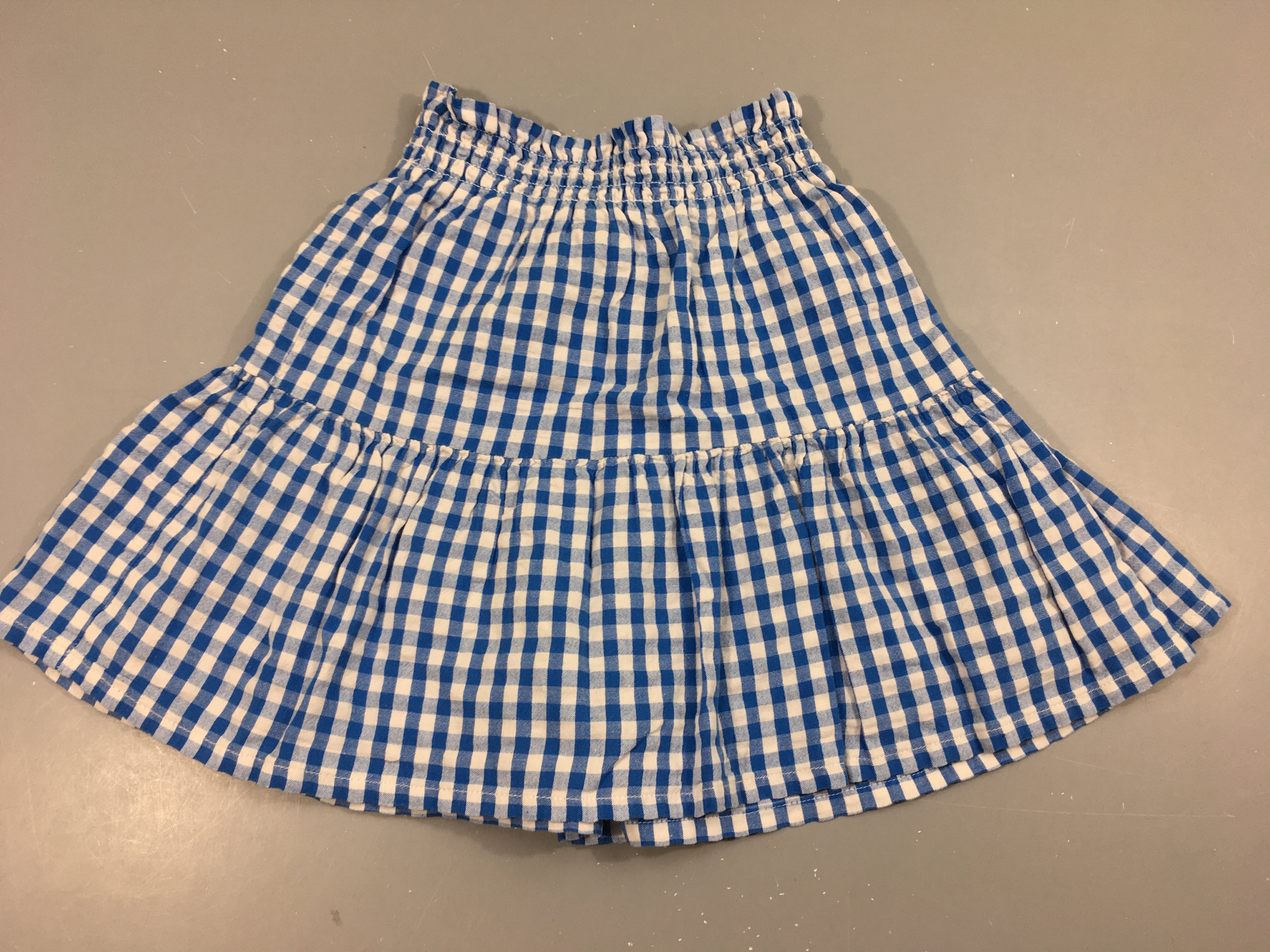 Jupe légère à carreaux blanc/bleu