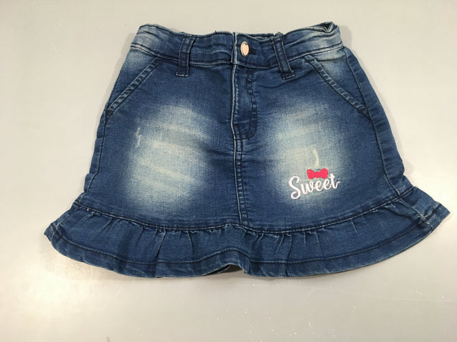 Jupe denim Sweet, moins cher chez Petit Kiwi