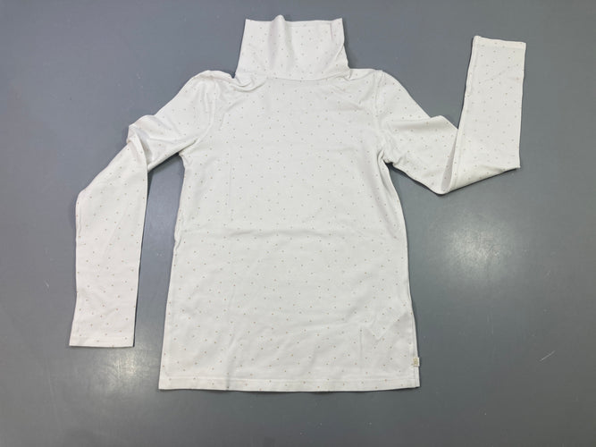 T-shirt m.l col roulé écru pois dorés, moins cher chez Petit Kiwi