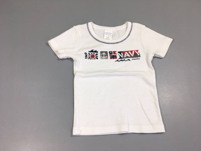 Chemisette m.c blanche Navy, moins cher chez Petit Kiwi