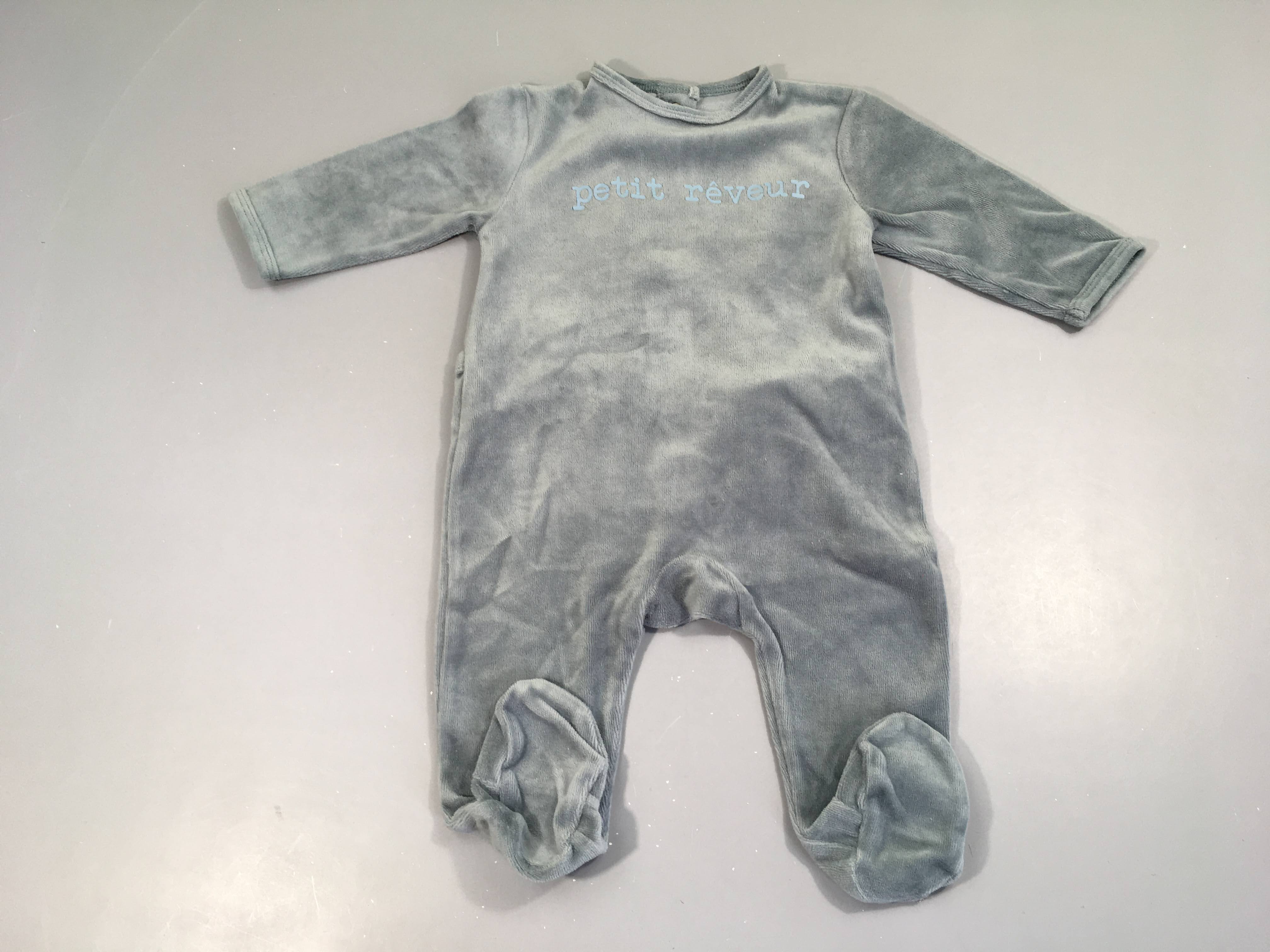 Pyjama velours gris Petit rêveur