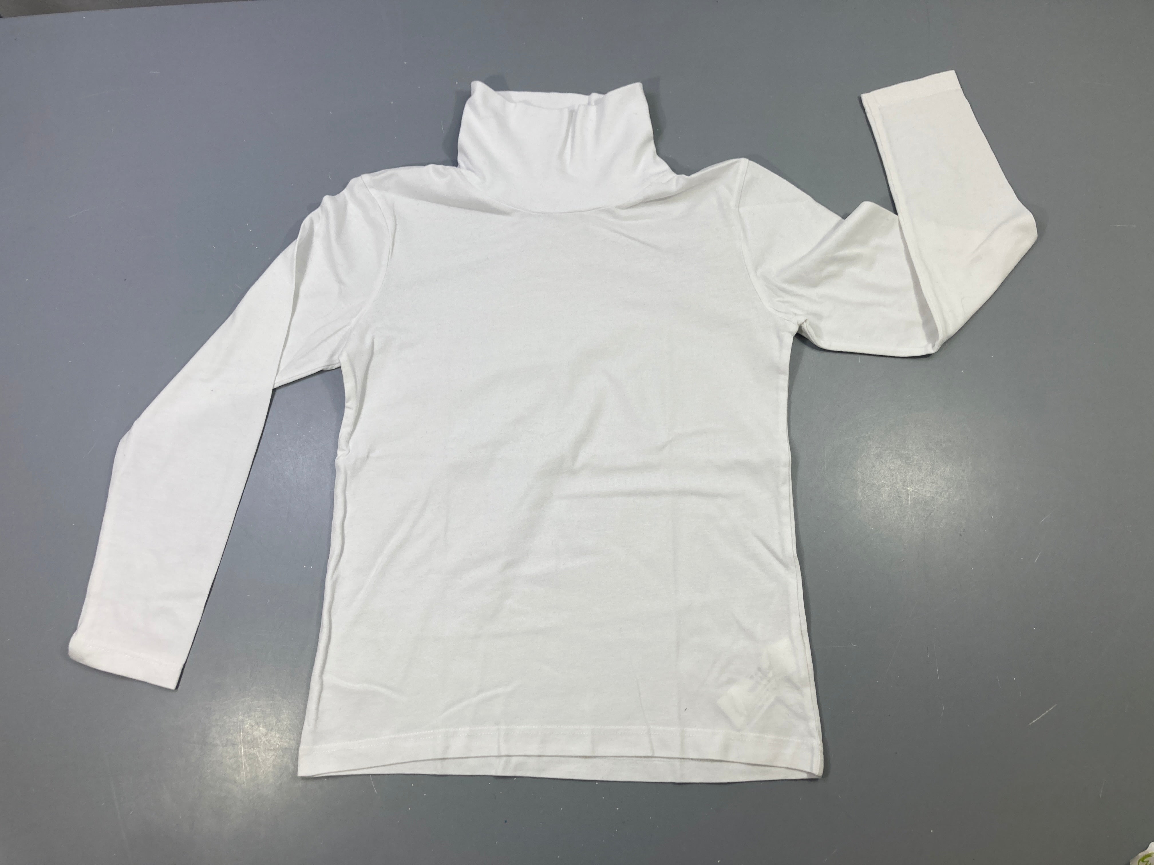 T-shirt m.l col roulé blanc