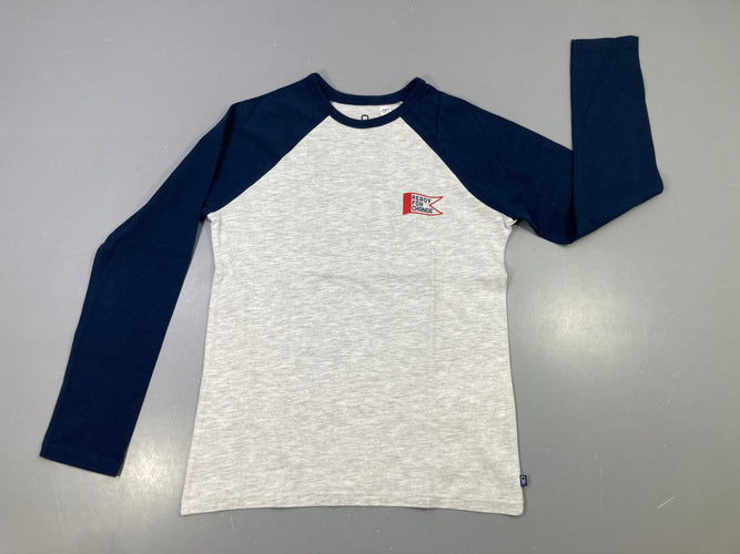 T-shirt m.l bicolore gris bleu marine imprimé Ready For Change, moins cher chez Petit Kiwi