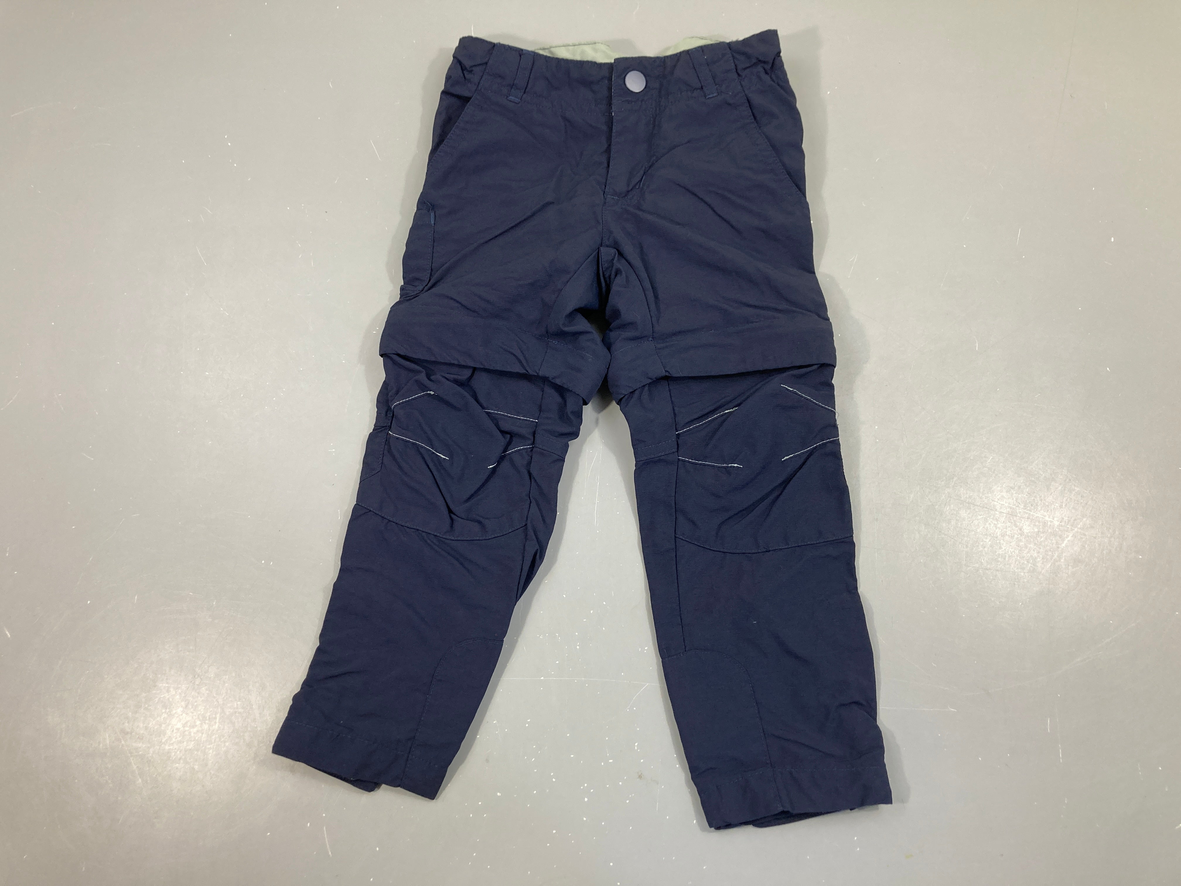 Pantalon de randonnées bleu-vert modulables en short