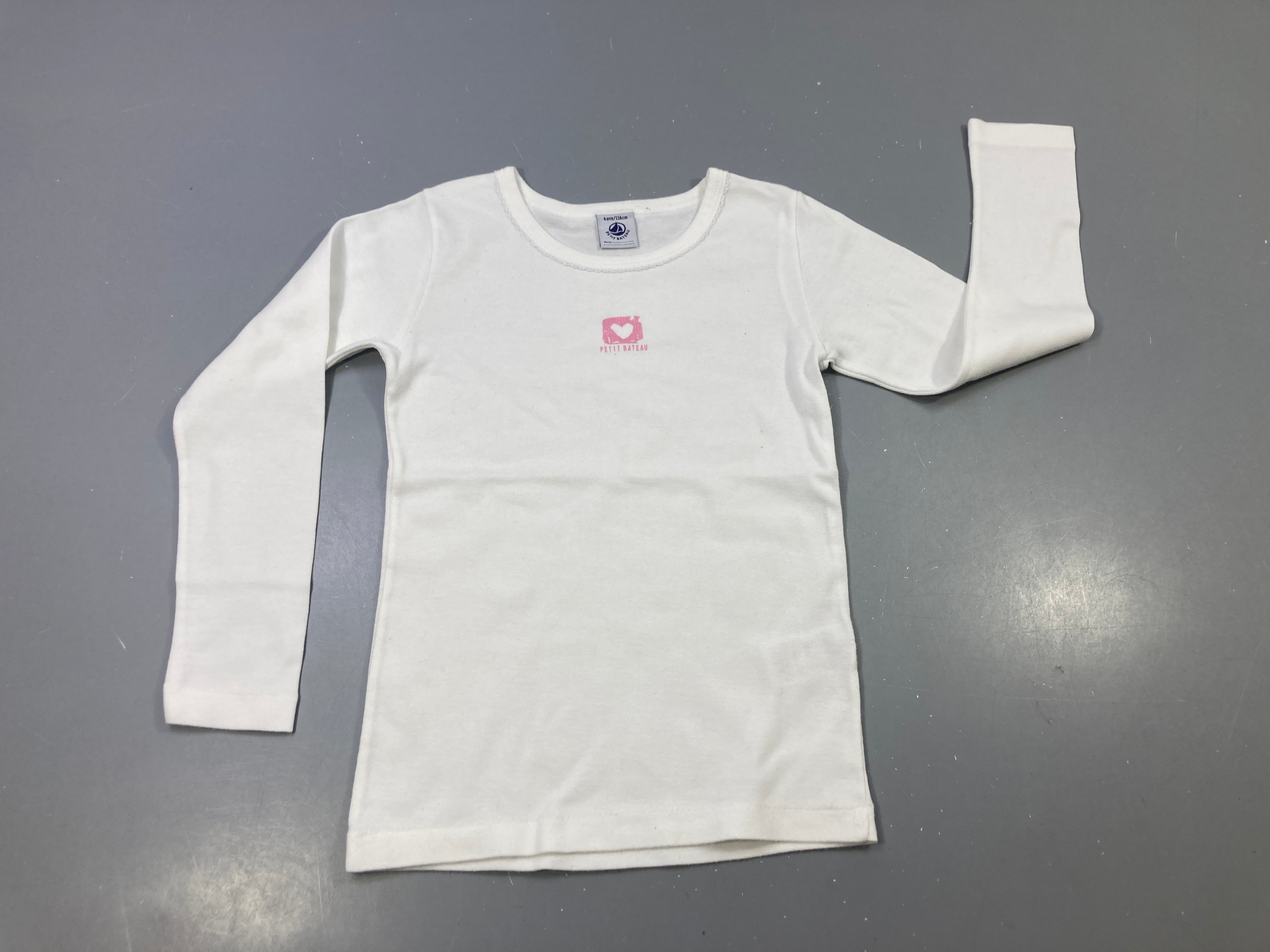 Chemisette m.l blanc logo cœur rose