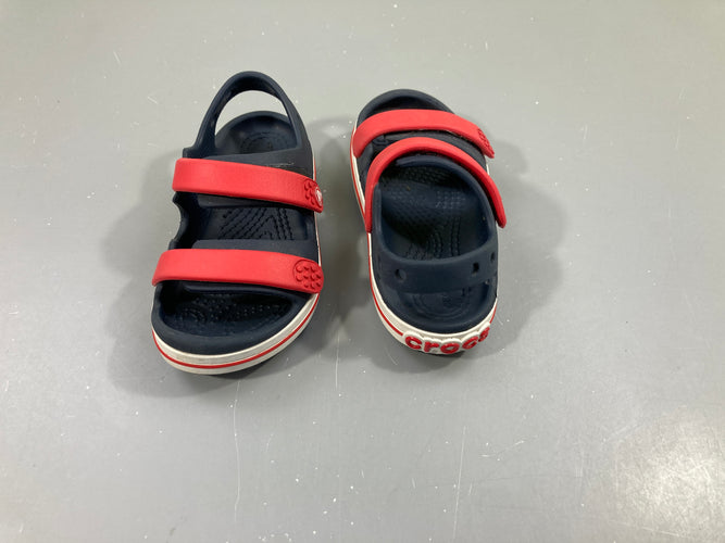Sandales Crocs bleues-rouges C8, moins cher chez Petit Kiwi