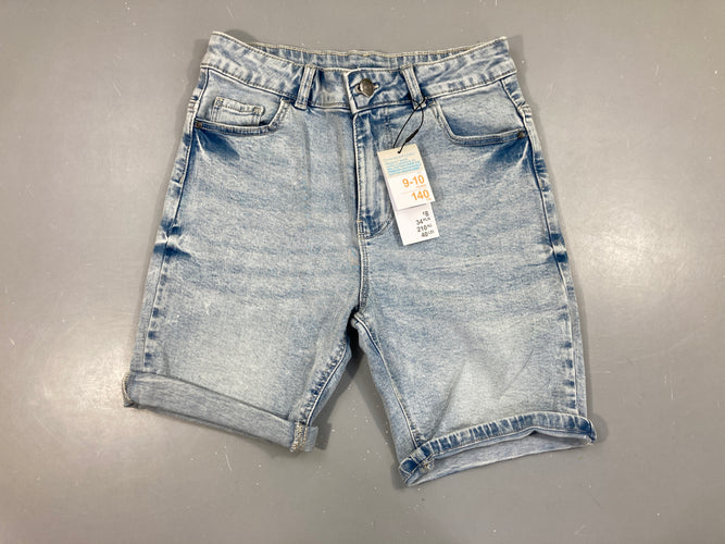 Neuf-Bermuda en jean clair, moins cher chez Petit Kiwi