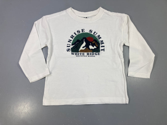 T-shirt m.l blanc relief montagne Sunrise Summit, moins cher chez Petit Kiwi