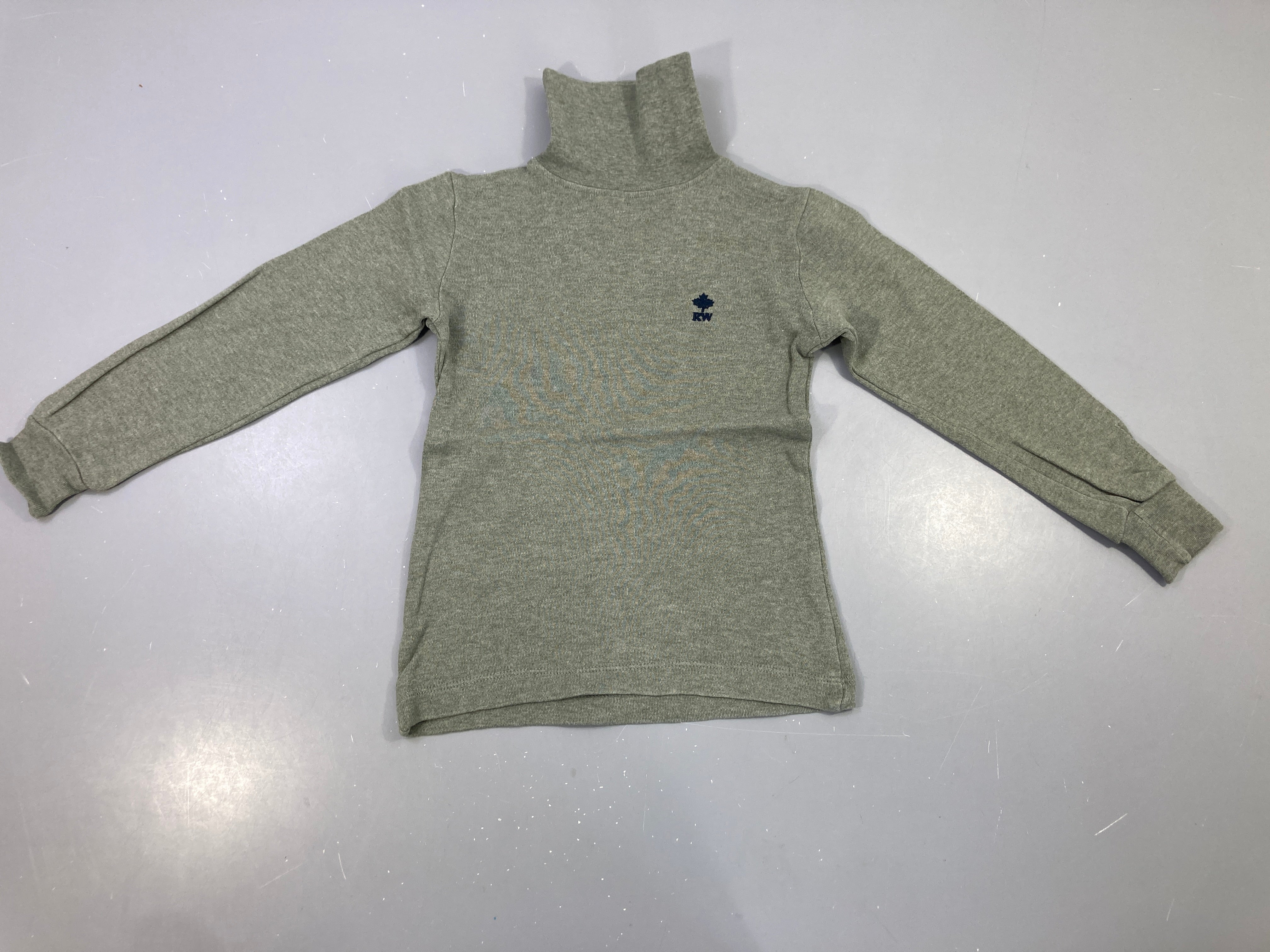 T-shirt m.l col roulé vert grisé