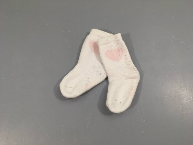 Chaussettes chaudes  coeurs rose clair bouloches, moins cher chez Petit Kiwi