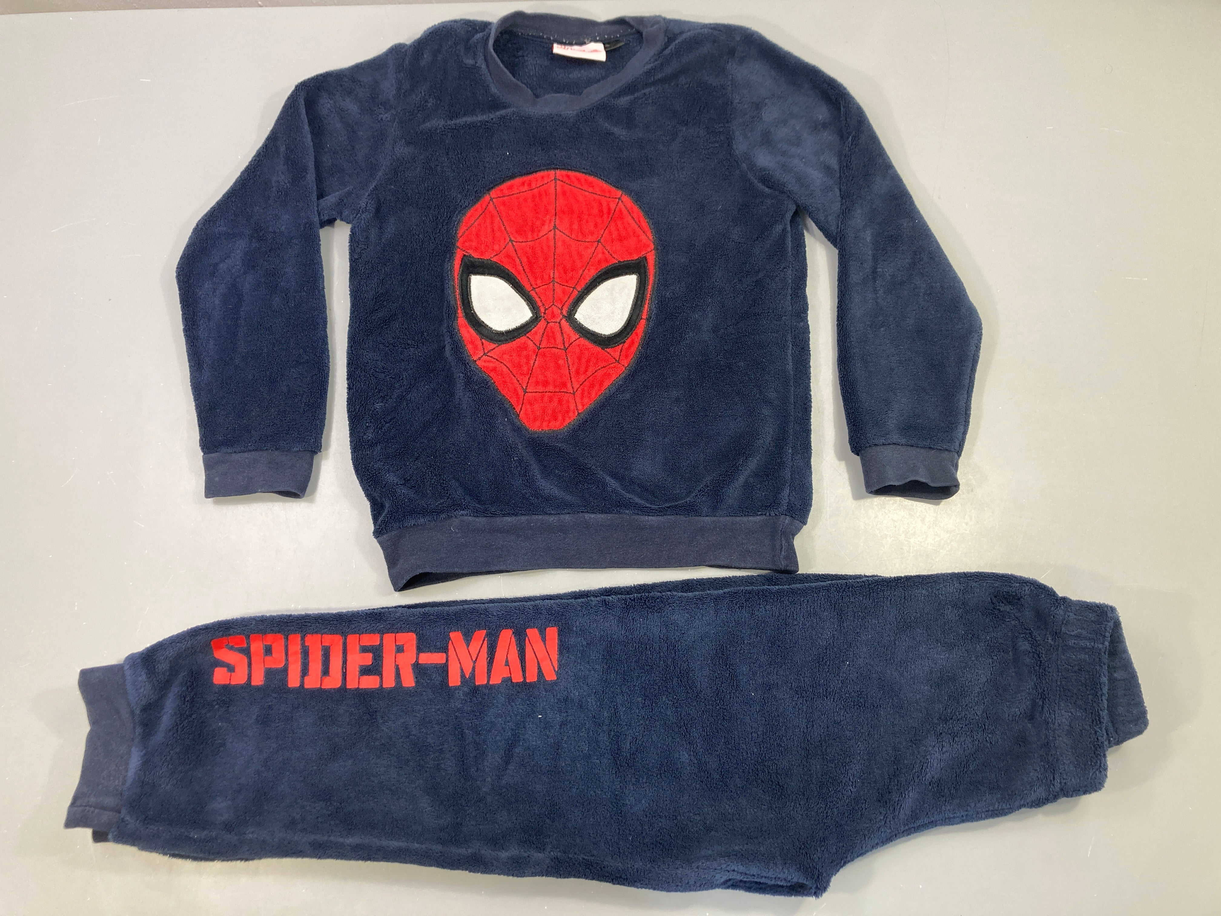 Pyjama 2pcs velours bleu marine imprimé Spider-Man