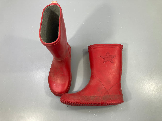 Bottes de pluie rouges étoile, Bisgaard Semelles usées par endroit, moins cher chez Petit Kiwi
