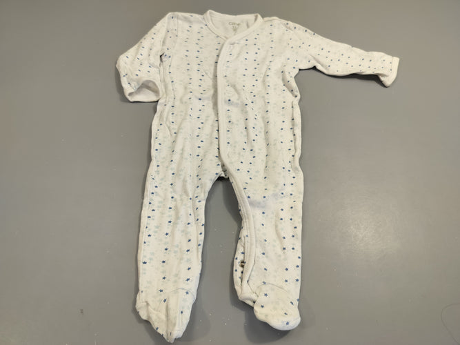 Pyjama jersey blanc , étoiles bleues  100% coton, moins cher chez Petit Kiwi