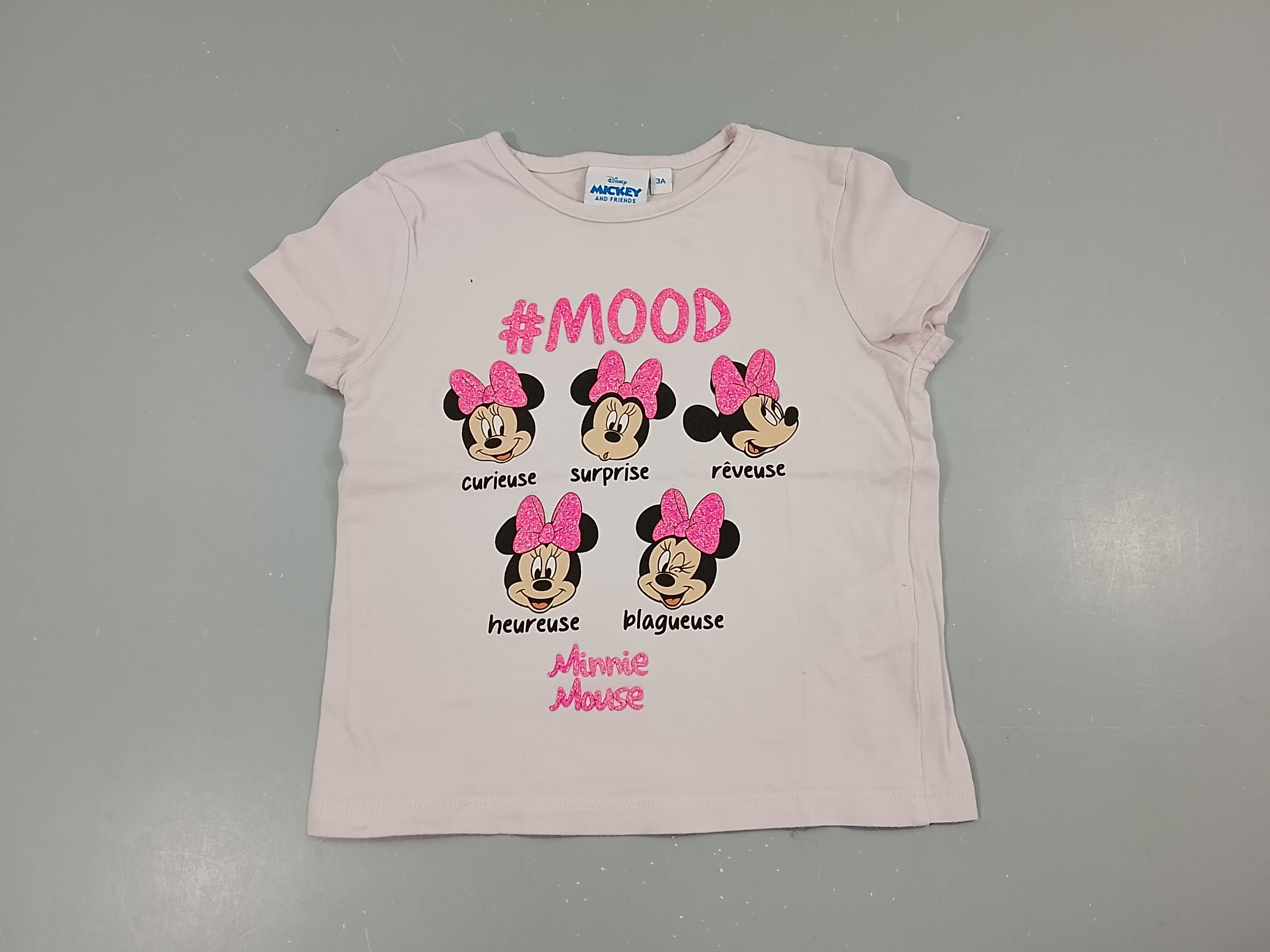 T-shirt m.c rose , têtes de Minnie 