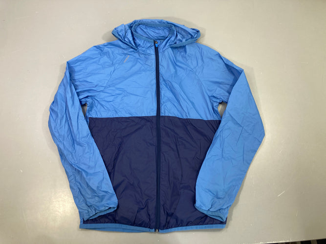 Veste coupe-vent bleu et bleu marine capuche, Kiprun, moins cher chez Petit Kiwi