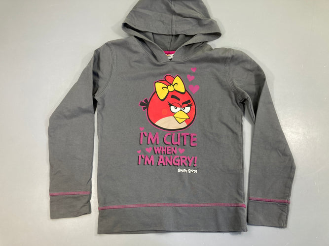 Sweat gris foncé angr.y birds à capuche, moins cher chez Petit Kiwi