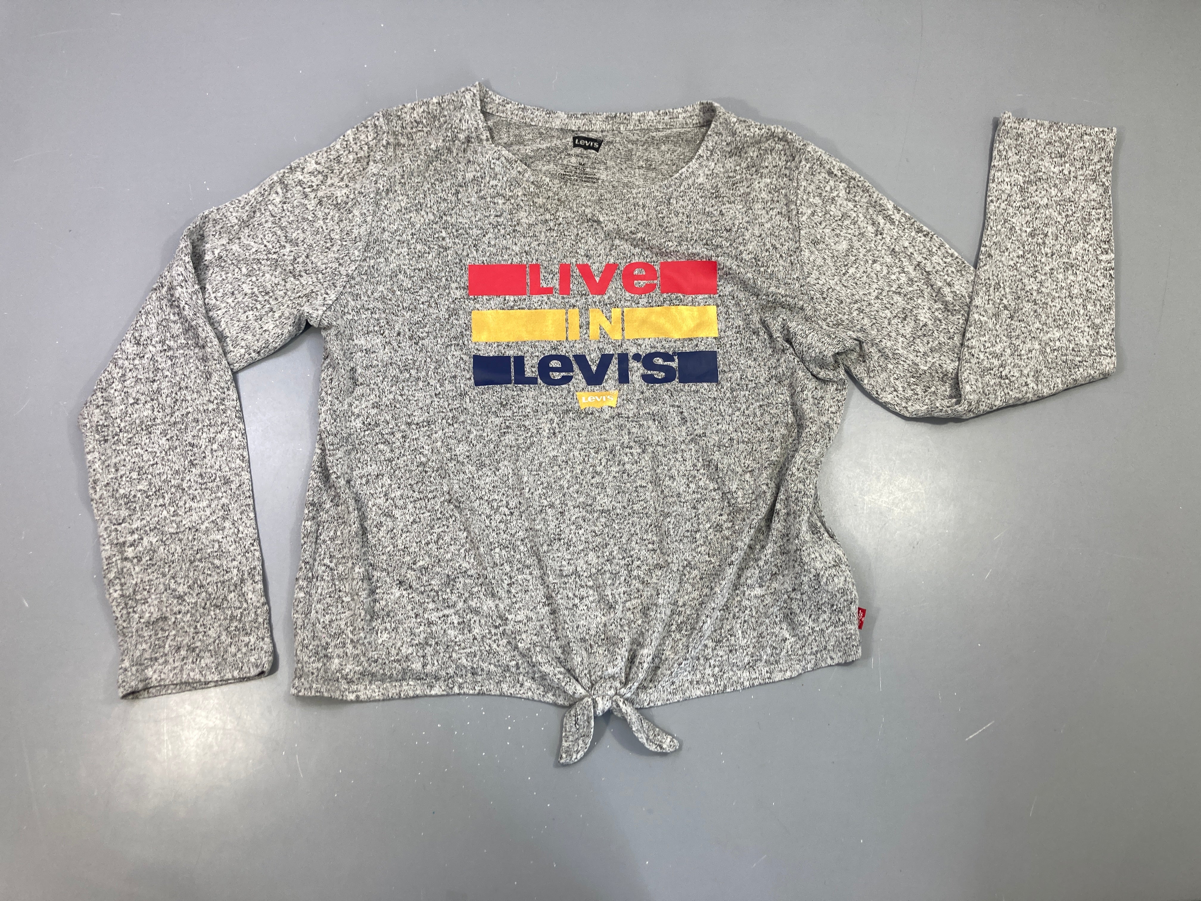 Pull extra light m.l gris chiné imprimé 
