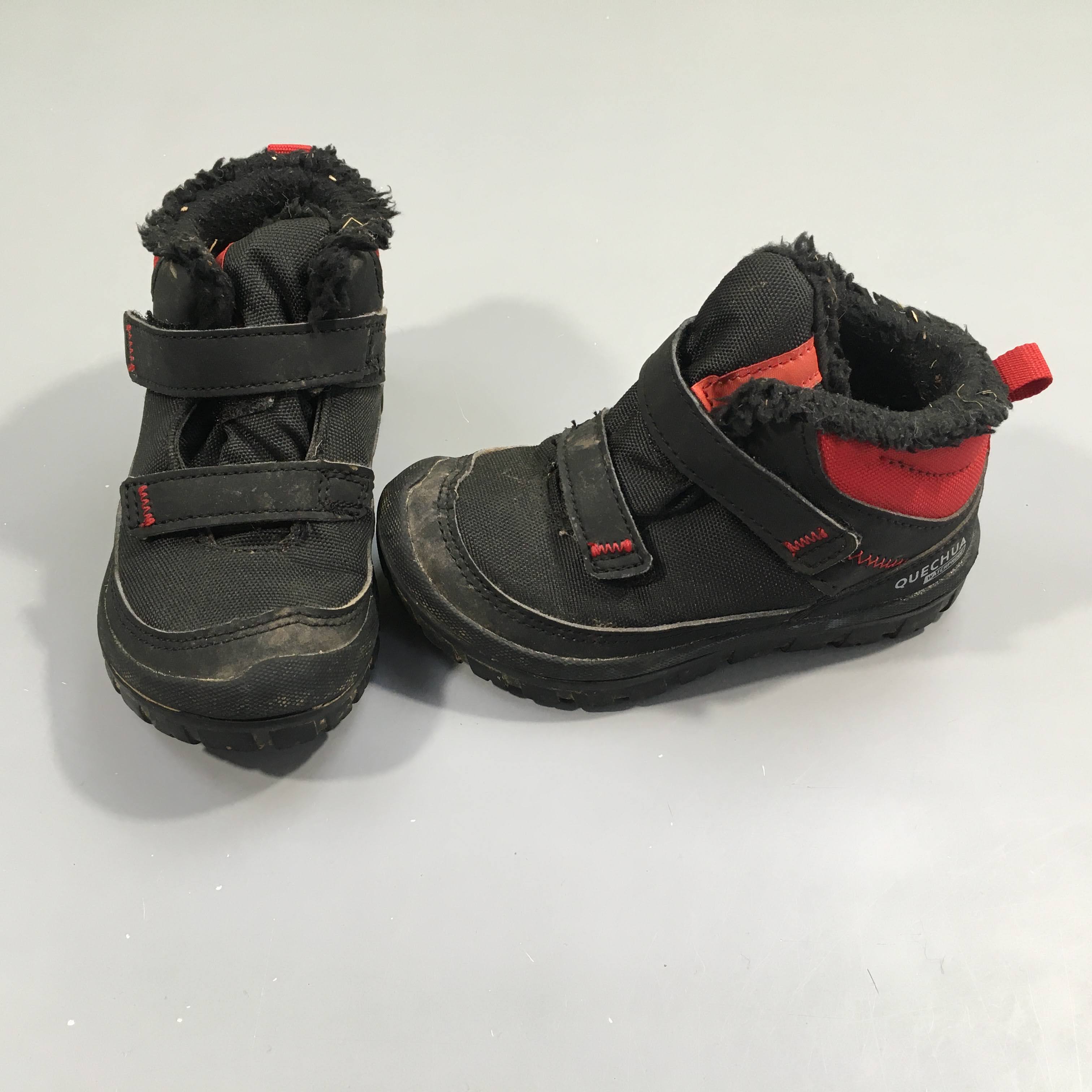 Bottines Waterproof fourrées noires-rouges
