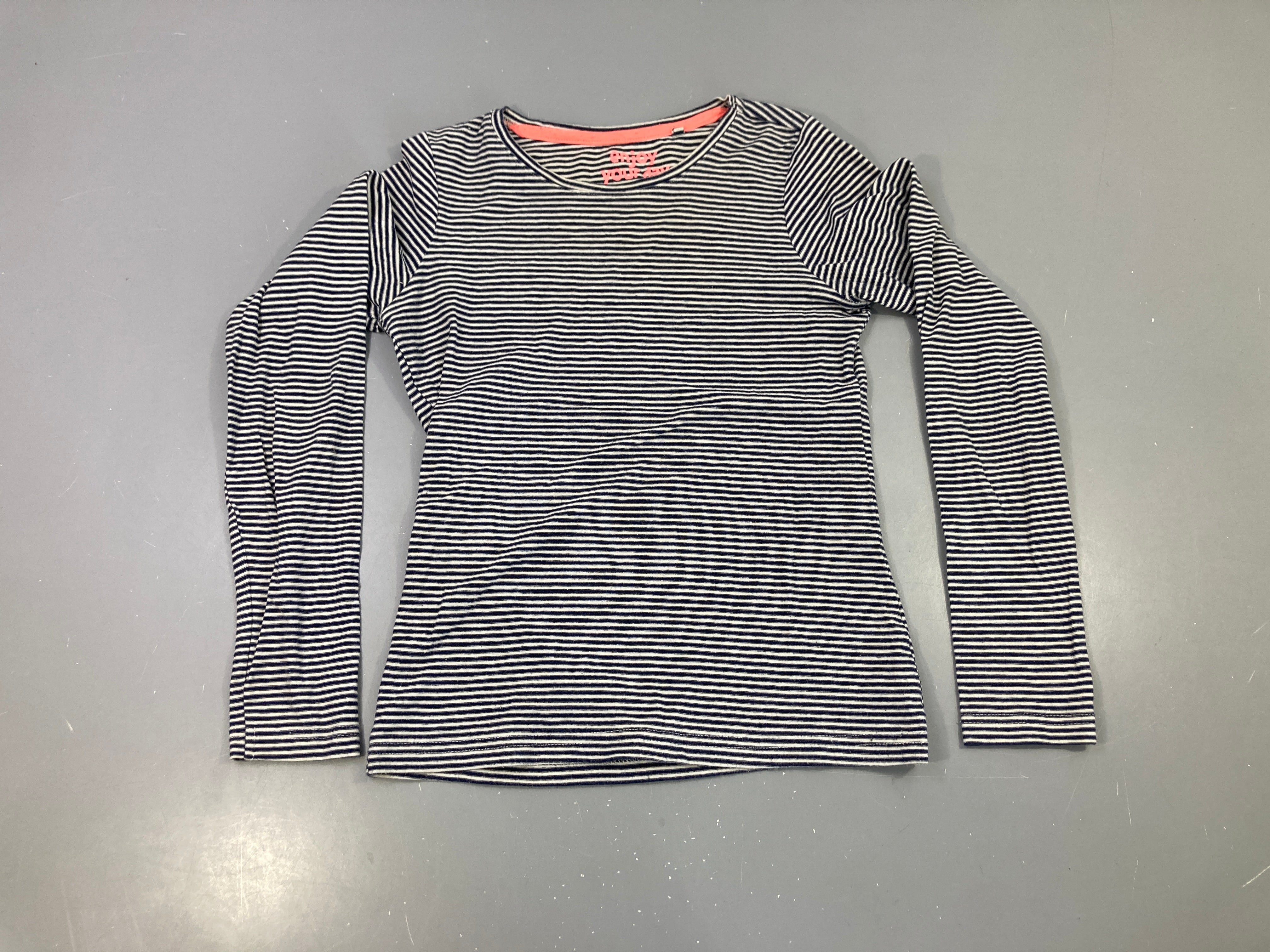 T-shirt m.l rayé marine et blanc