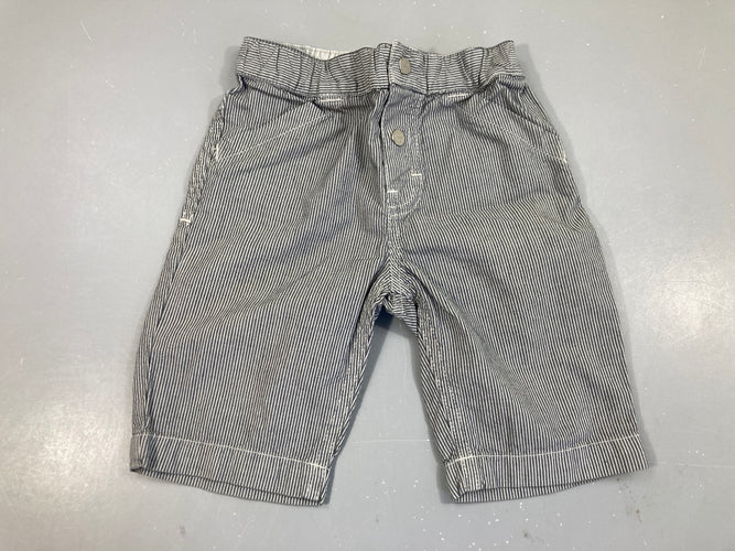 Bermuda ligné gris, moins cher chez Petit Kiwi