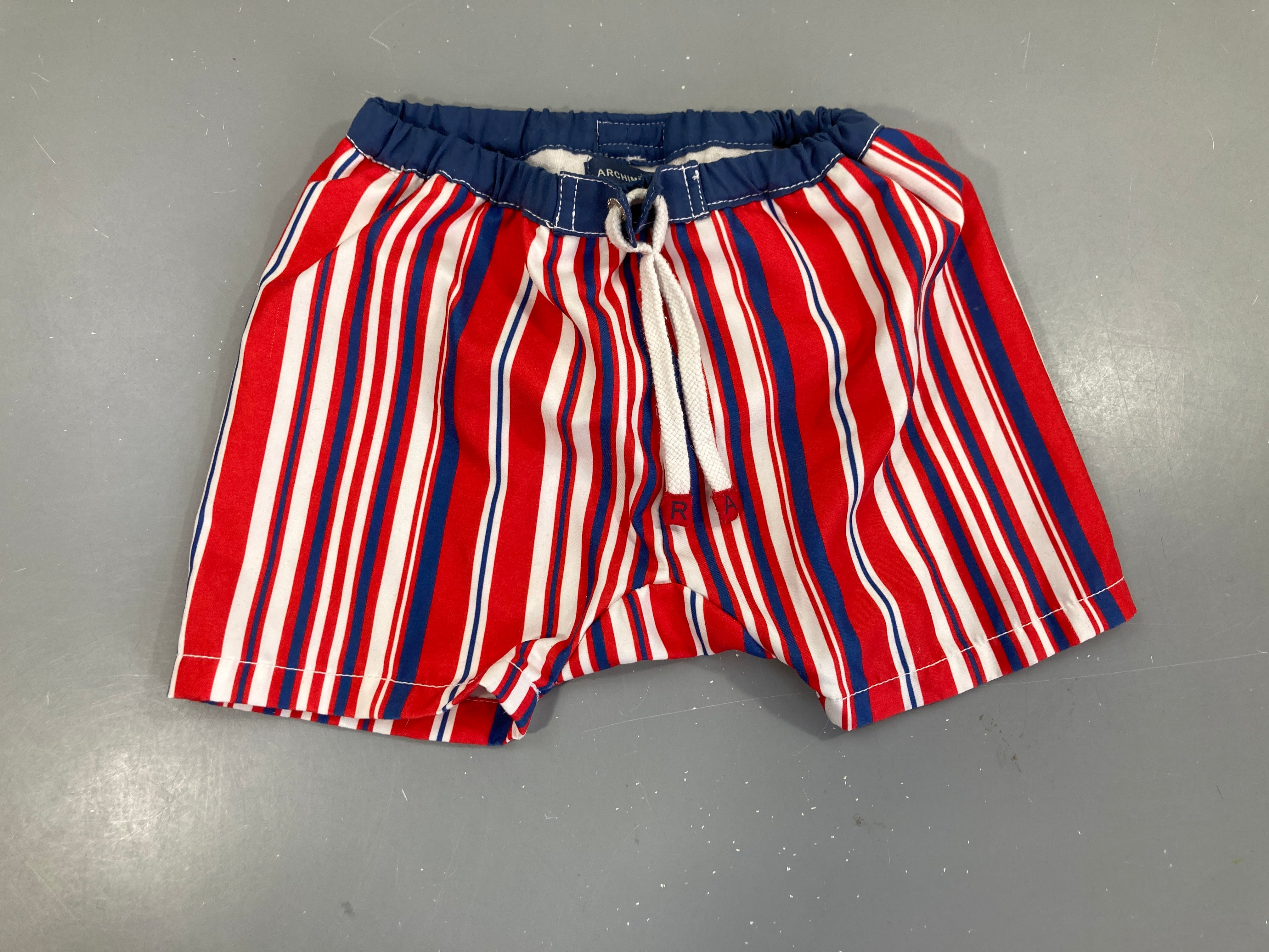 Maillot short ligné rouge-blanc-bleu