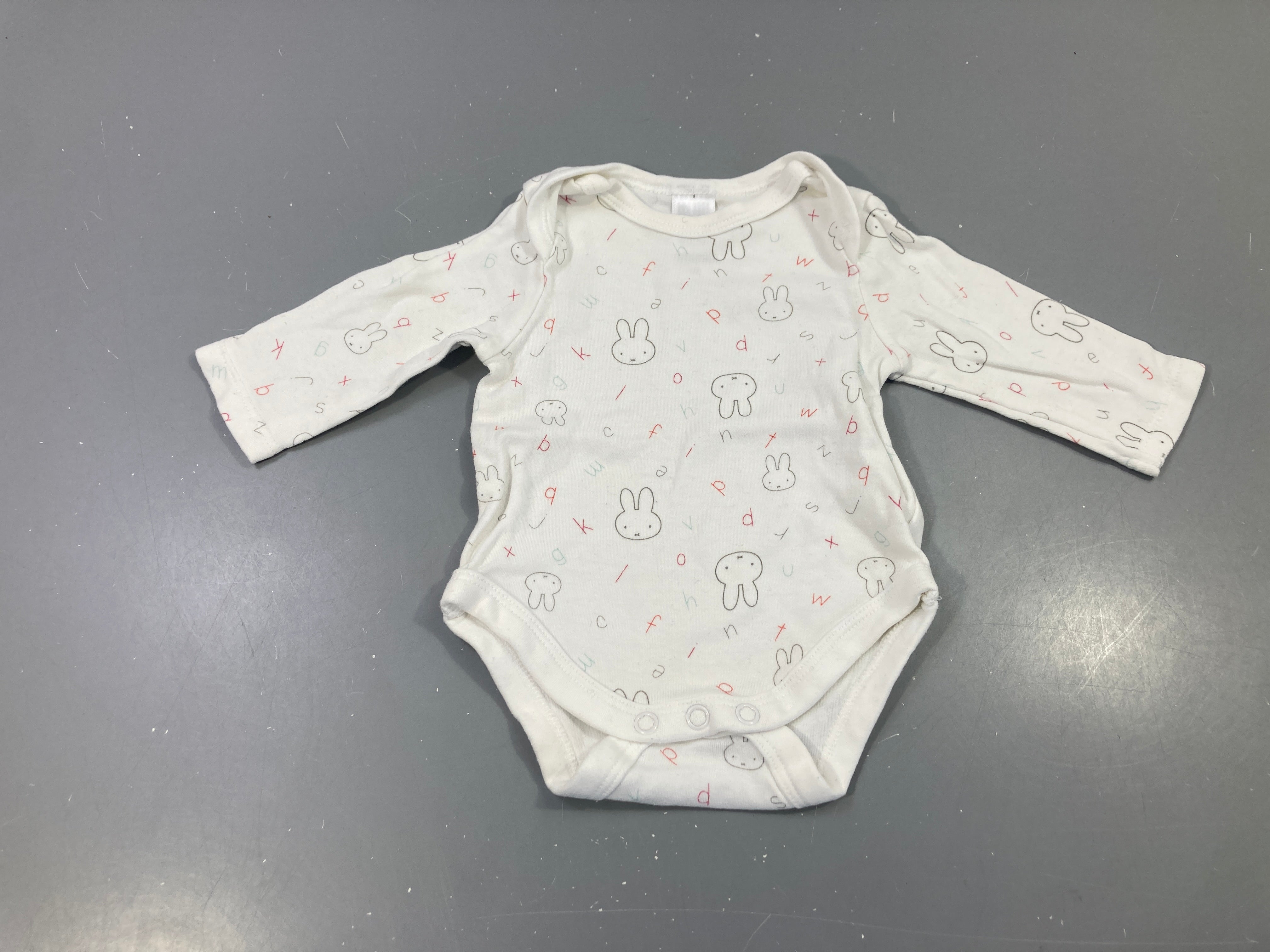 Body m.l écru imprimé lettres et lapins Miffy
