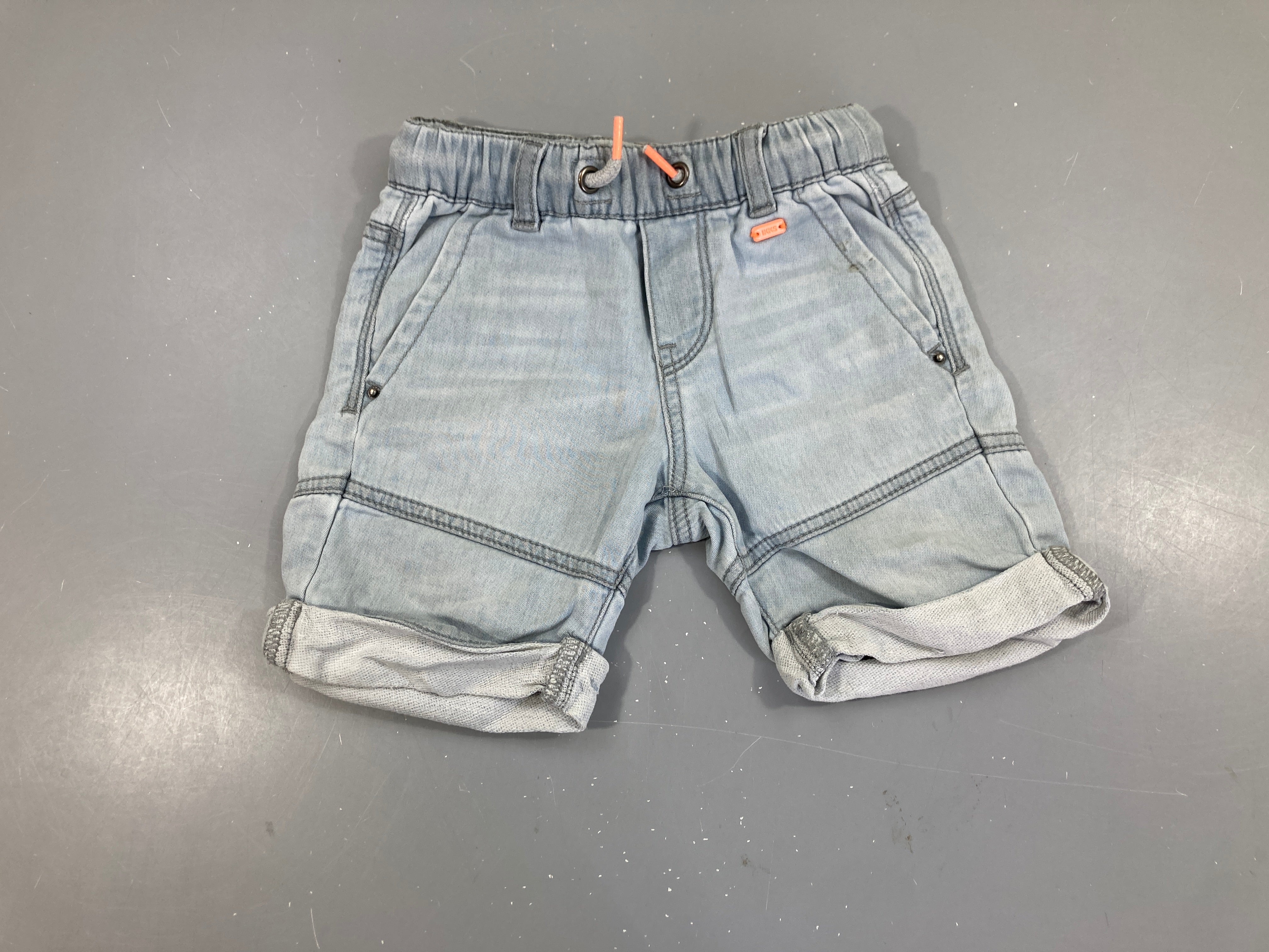 Short denim à revers Elastanne détendu haine