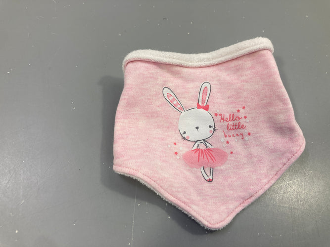 Bavoir bandana rose lapin Hello little bunny, moins cher chez Petit Kiwi