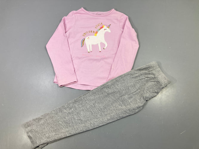 Pyjama 2pcs jersey m.l rose licorne, moins cher chez Petit Kiwi