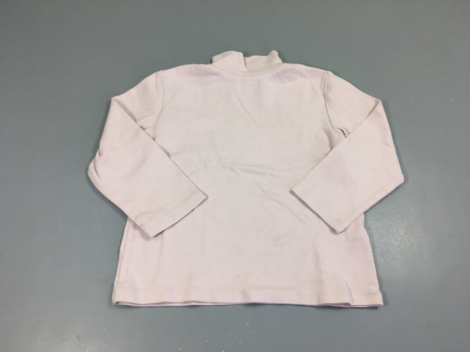 T-shirt col roulé rose, moins cher chez Petit Kiwi