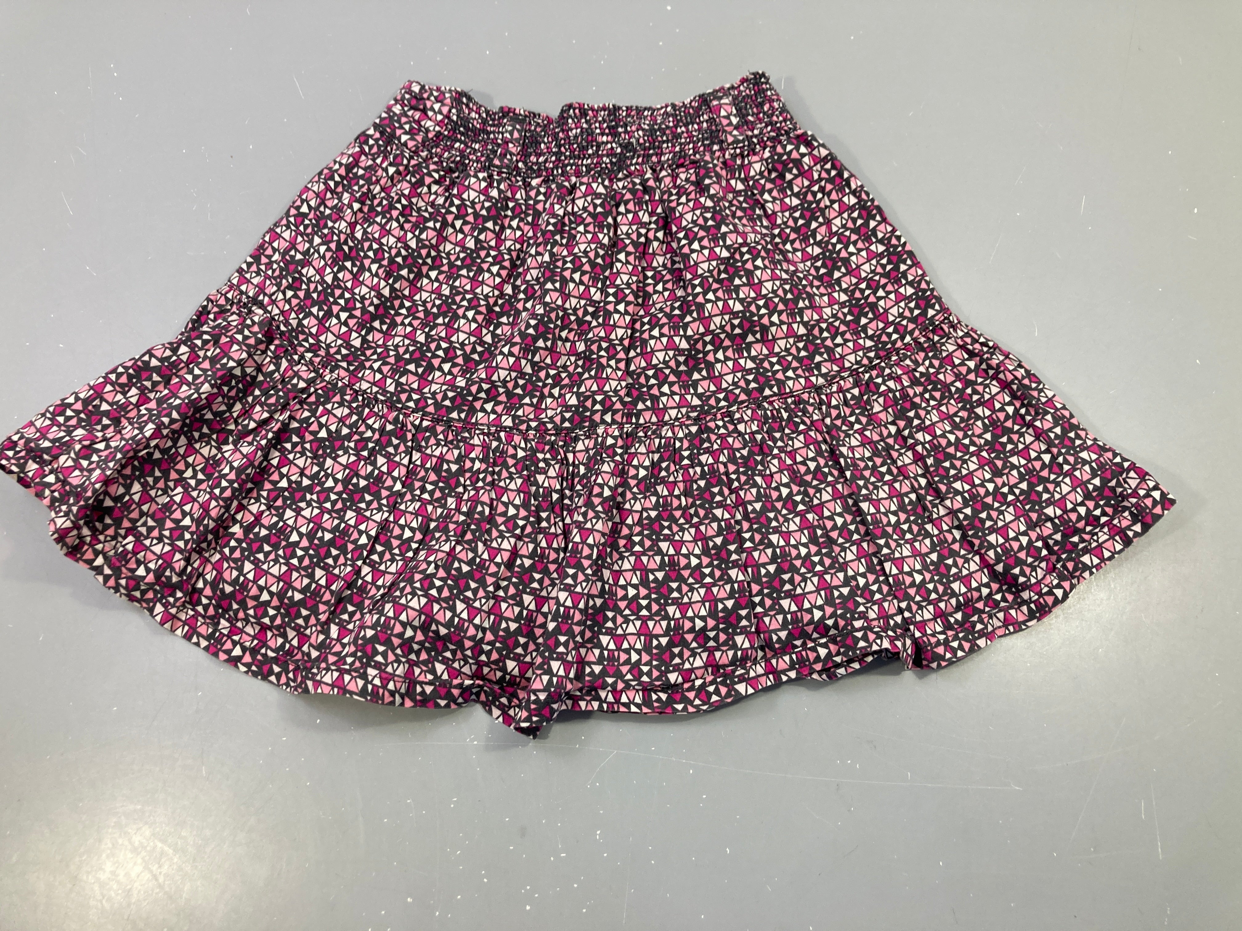 Jupe prune motif triangles