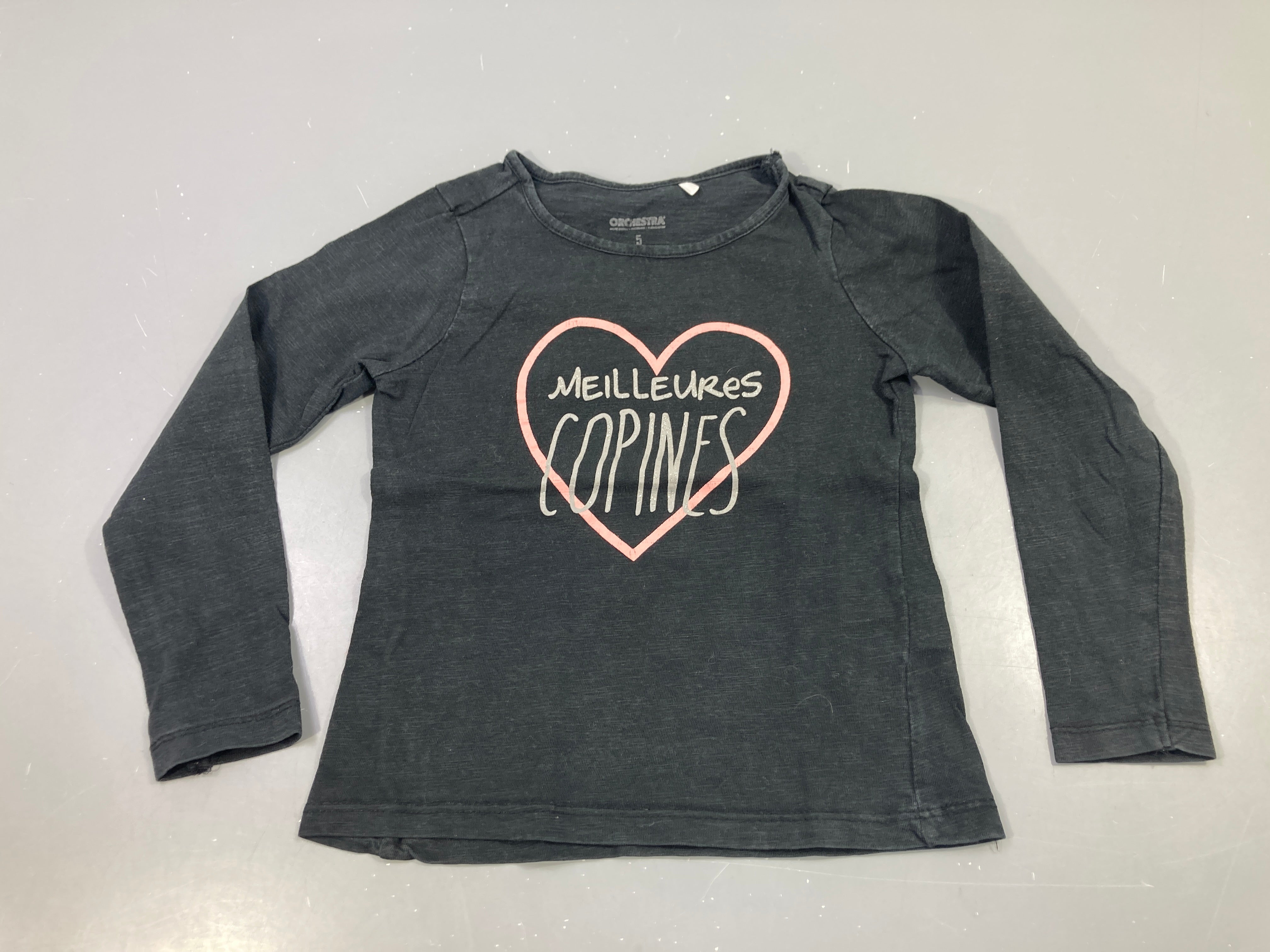 T-shirt m.l noir flammé meilleures copines