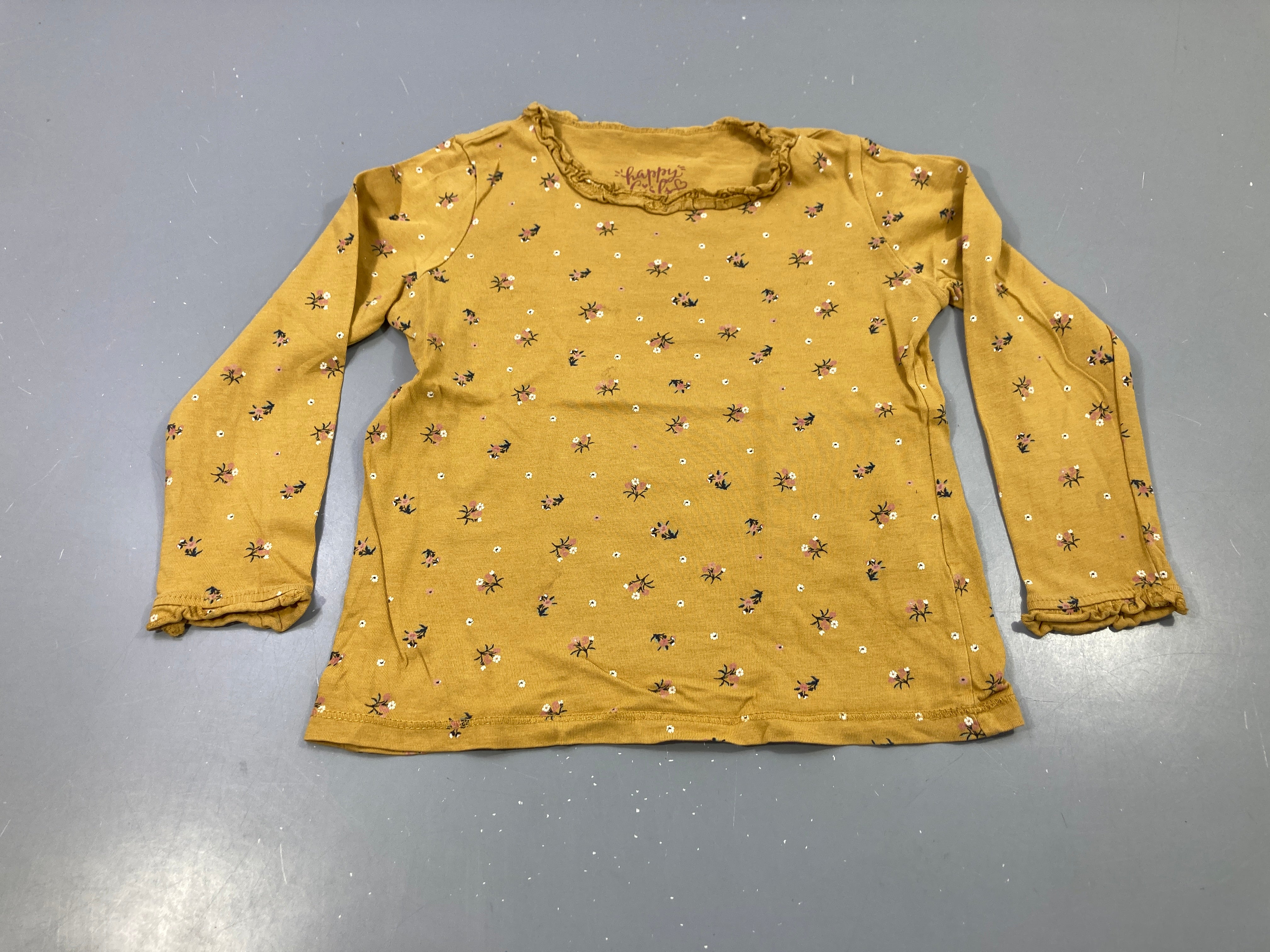 T-shirt m.l moutarde fleurs