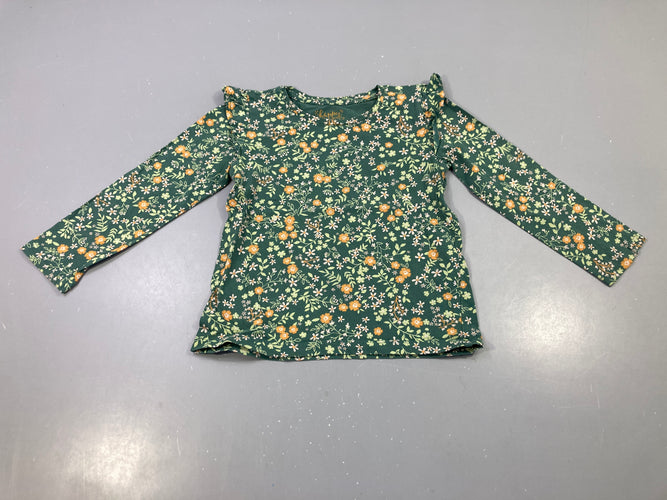 T-shirt m.l vert fleurs, moins cher chez Petit Kiwi