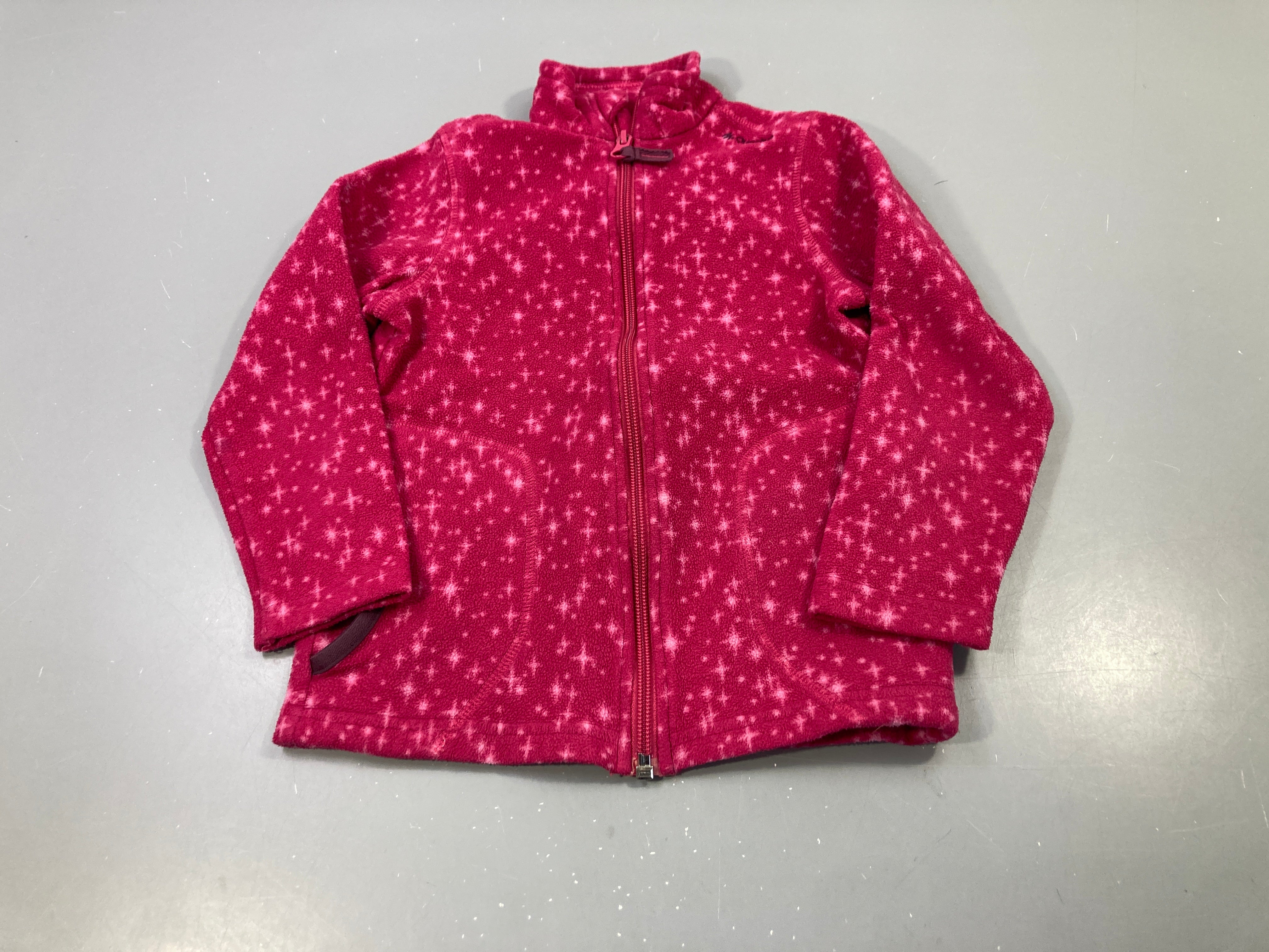 Polaire fuchsia étoiles zippée, Quechua