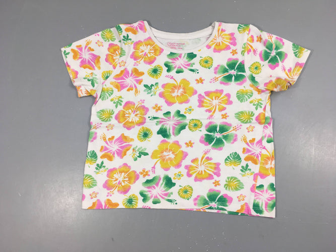 T-shirt m.c blanc fleuri Légèrement bouloché, moins cher chez Petit Kiwi
