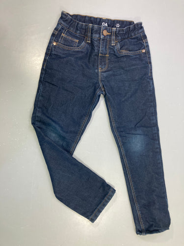 Pantalon jean bleu foncé slim doublé polar, moins cher chez Petit Kiwi