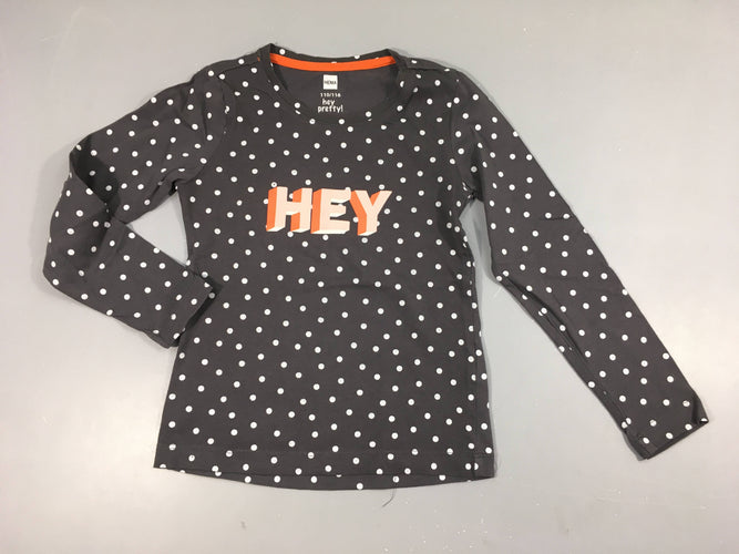 T-shirt m.l gris foncé pois blancs HEY, moins cher chez Petit Kiwi